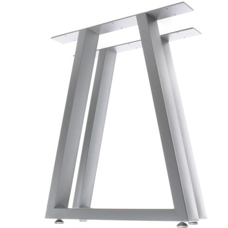 Set 2 gambe per tavolo a trapezio 60x72 cm base tavolo stile industriale  grigio
