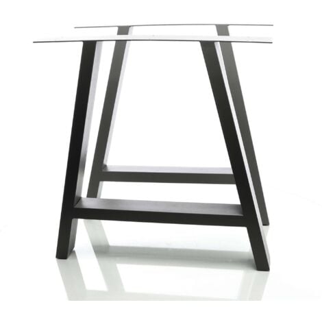 Set 2 gambe tavolo a forma di A 70x72 cm in acciaio nero Base per tavolo