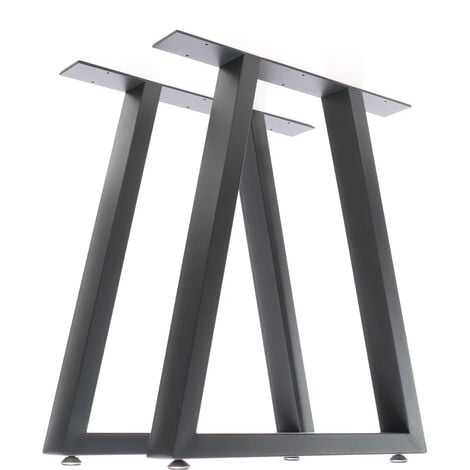 Set 2 gambe per tavolo a trapezio 60x72 cm base tavolo stile industriale  antracite
