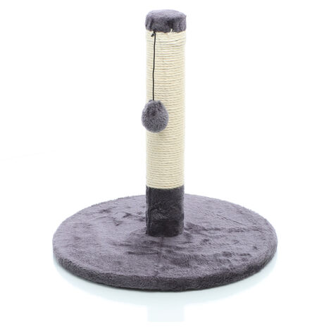 Albero Tiragraffi Per Gatti Grigio Con Casetta E Piattaforme - Altezza 111 Cm, Sisal, Palla Di Peluche, Zampa Graffiatoio