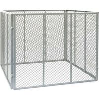 Wiltec Compostiera 100x100x80cm per 800 litri di compost con griglie di metallo per il compostaggio aperto