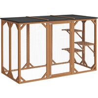 Recinto per gatti da esterno Cat run resistente alle intemperie 180x80x111,8 cm, 3 zone di riposo