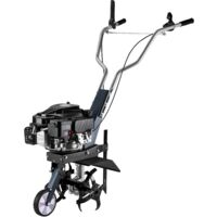 Wiltec Motozappa a scoppio, fresa a scoppio, larghezza di lavoro 36 cm, profondità di lavoro 25 cm, motore a benzina a 4 tempi, 2,5 kW, 144cc , 4 set di lame