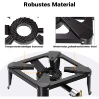 Fornello A Gas Wiltec Da Esterno - 7 KW, 450 G/h, Per Campeggio, Propano/Butano, Telaio 41x41 Cm - Foto 4