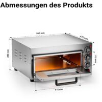 Forno per pizza in acciaio inox, 2000W, 350°C Fornetto elettrico