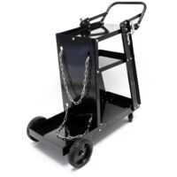 Carrello Per Saldatrice Pro.Tec A 3 Ripiani – Con Portabombola, Ruote 6" E 3", Portata 40 Kg, In Acciaio