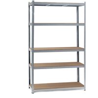 Wiltec Scaffale per carichi pesanti zincato 120x50x204cm Scaffale a incastro 5 ripiani 200kg/piano