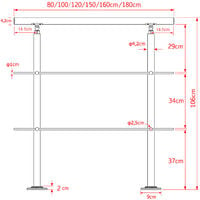 Ringhiera per scale acciaio inossidabile spazzolato Corrimano scala 150cm 0  traverse