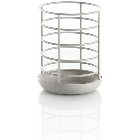 HEEPDD Portautensili Da Cucina In Acciaio Inossidabile | Contenitore Con Foro Tondo Per Mestoli E Spatole | Dimensioni 12x18 Cm | Per Casa E Ufficio