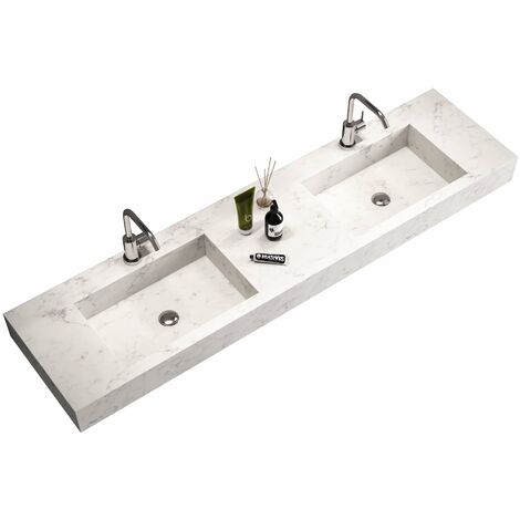 Top 2 vasche integrate 180 YOKA carrara