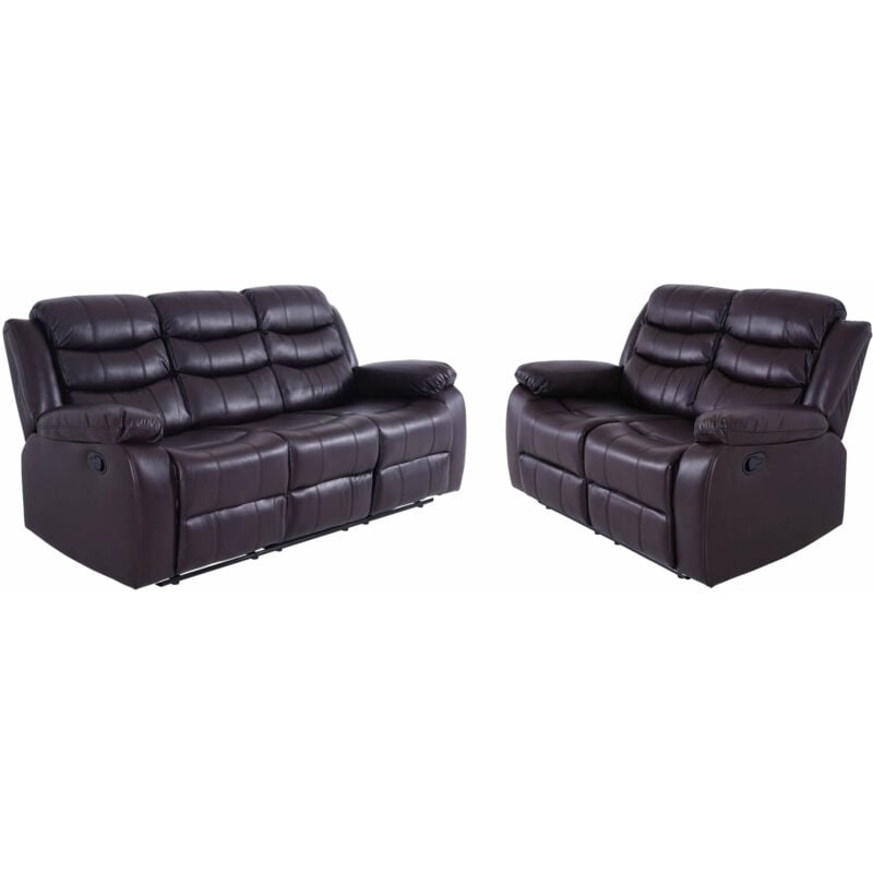 Brown leather couch online with cup holders