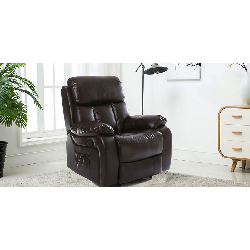 Black leather discount massage recliner chair