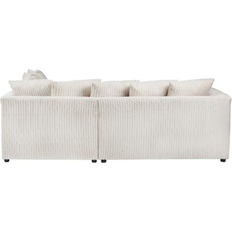 Dylan Jumbo Cord Fabric 4 Seater L-Shape Corner Sofa in Cream (Right Hand Corner)