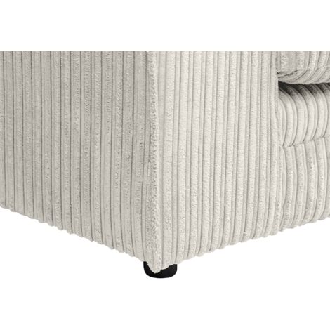 Dylan Jumbo Cord Fabric 4 Seater L-Shape Corner Sofa in Cream (Right Hand Corner)