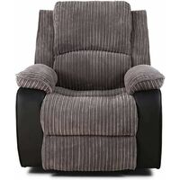 Luxury Life Postana Manual Armchair in Jumbo Cord Fabric Recliner Sofa Chair (Grey)