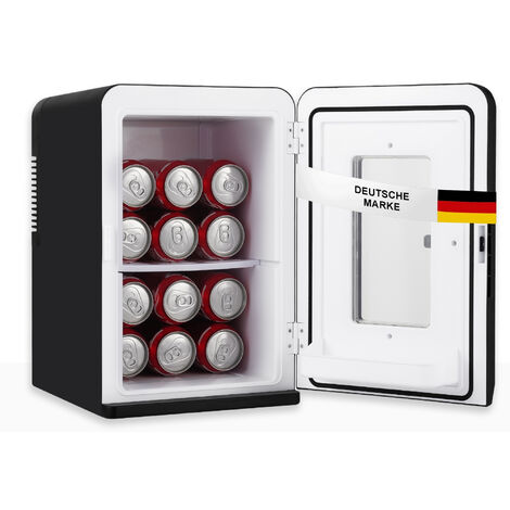 Sommertal KS15 Mini Kühlschrank, zum kühlen und heizen, Volumen 15L, AC für Haus Steckdose und DC für Auto 12V Betrieb, Bierkühlschrank lautlos Getränkekühlschrank klein