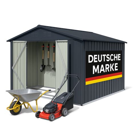 Albatros Profi Gerätehaus XXL – verzinktes Metall in Anthrazit (RAL 7016)  259x313x192cm, 15,5m³  Inkl. Schloss & Werkzeughaken  wetterfest
