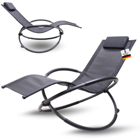 Albatros Premium Gartenliege X-FORM Schwungliege Relaxliege Gartenstuhl mit Kopfkissen wetterfest ergonomisch Relaxsessel belastbar bis 160Kg (1/5)