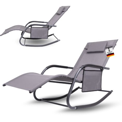 Albatros Premium Gartenliege C-FORM Schwungliege Relaxliege Gartenstuhl mit Kopfkissen wetterfest ergonomisch Relaxsessel belastbar bis 160Kg (1/5)