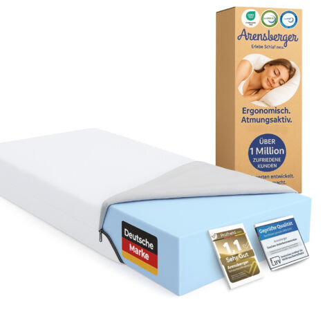 ARENSBERGER LINA, Gelschaum Matratze 160x200 cm – 11 cm NANOCELL® Gel-Schaum – H3 Härtegrad – Atmungsaktiv – Abnehmbarer Bezug 240g/m² (1/5)
