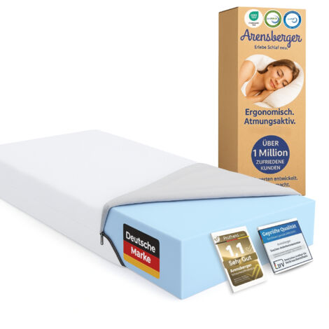 ARENSBERGER ANNA, Gelschaum Matratze 140x200 cm – 13 cm NANOCELL® Gel-Schaum – H3 Härtegrad – Atmungsaktiv – Abnehmbarer Bezug 240g/m²
