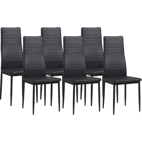 Albatros Esszimmerstühle MILANO 6er Set, Schwarz - Polsterstuhl mit Kunstleder-Bezug, Modernes Stilvolles Design am Esstisch - Küchenstuhl Stuhl Esszimmer mit hoher Belastbarkeit bis 110kg