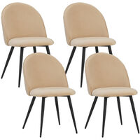 Albatros Esszimmerstühle mit Samt-Bezug 4er Set CAPO, Beige - Stilvolles Vintage Design, Eleganter Polsterstuhl am Esstisch - Küchenstuhl oder Stuhl Esszimmer mit hoher Belastbarkeit