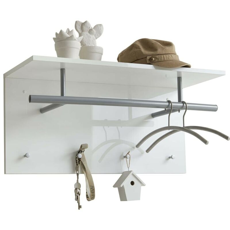 Yaheetech Wall Storage Unit Entryway Wall Mounted Coat Rack, White