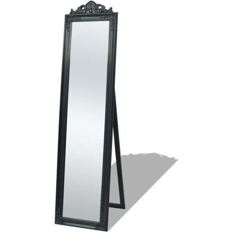 Hommoo Free-Standing Mirror Baroque Style 160x40 cm Black VD09986