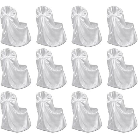 Hommoo Chair Cover for Wedding Banquet 12 pcs White VD21331