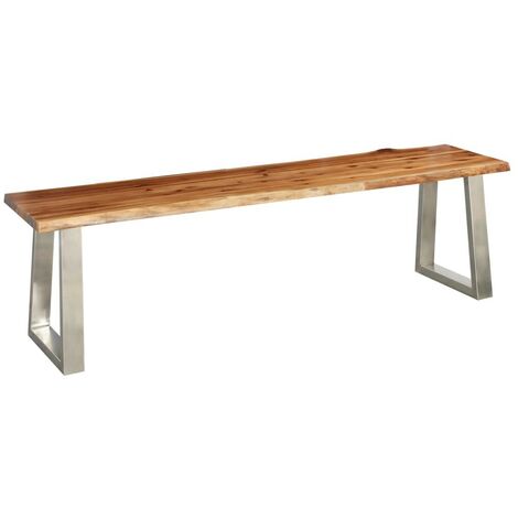 Hommoo Bench 160 cm Solid Acacia Wood and Stainless Steel VD24539