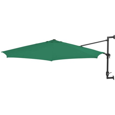 Hommoo Wall-Mounted Parasol with Metal Pole 300 cm Green VD29044