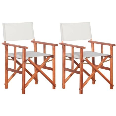 Hommoo Director's Chairs 2 pcs Solid Acacia Wood VD29918