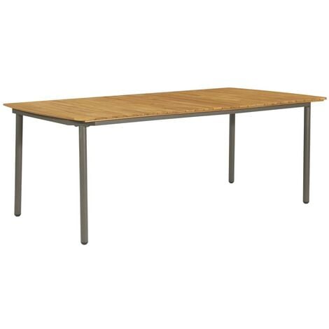 Hommoo Garden Table 200x100x72cm Solid Acacia Wood and Steel VD30209