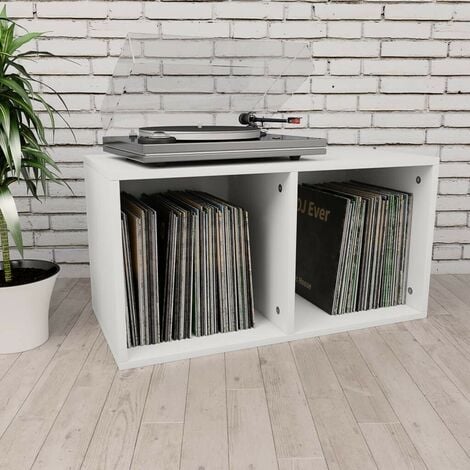 Hommoo Vinyl Storage Box White 71x34x36 cm Chipboard VD31146