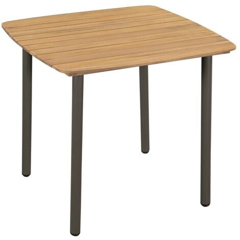 Hommoo Garden Table 80x80x72cm Solid Acacia Wood and Steel VD28440