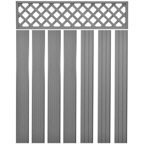 Hommoo Replacement Fence Boards WPC 7 pcs 170 cm Grey VD29208
