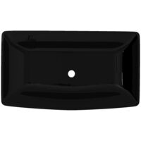 Ceramic Bathroom Sink Basin Black Rectangular VD04201