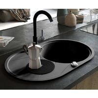 Hommoo Granite Kitchen Sink Single Basin Oval Black VD04972