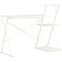 Hommoo Desk with Shelf White 116x50x93 cm VD07578