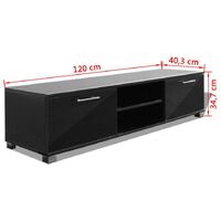 Hommoo TV Cabinet High-Gloss Black 120x40.3x34.7 cm VD09608