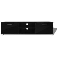 Hommoo TV Cabinet High-Gloss Black 140x40.3x34.7 cm VD09610