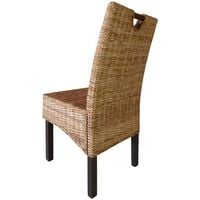 Hommoo Dining Chair 2 pcs Kubu Rattan Mango Wood