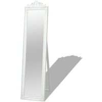 Hommoo Free-Standing Mirror Baroque Style 160x40 cm White VD09983