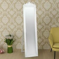 Hommoo Free-Standing Mirror Baroque Style 160x40 cm White VD09983