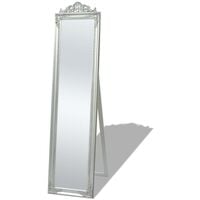 Hommoo Free-Standing Mirror Baroque Style 160x40 cm Silver VD09985