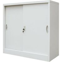 Hommoo Office Cabinet with Sliding Doors Metal 90x40x90 cm Grey VD11908