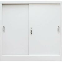 Hommoo Office Cabinet with Sliding Doors Metal 90x40x90 cm Grey VD11908