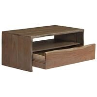 Hommoo Coffee Table Solid Acacia Wood Live Edges 90x50x40 cm Grey VD12064