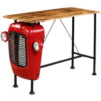 Hommoo Tractor Bar Table Solid Mango Wood Red 60x150x107 cm VD12171